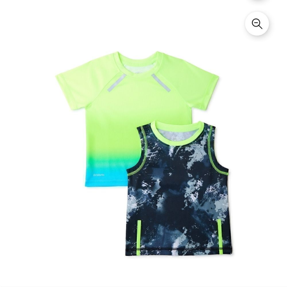 NWT Athletic Works Toddler Boys ActiveT-Shirt and Tank Top, 2-Pack,